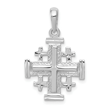 14K White Gold Jerusalem Cross Pendant - (A84-688) 14K White Gold Jerusalem Cross Pendant - (A84-688)
