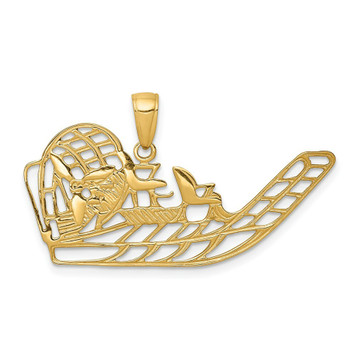 14K Yellow Gold Air Boat Pendant - (A87-304)