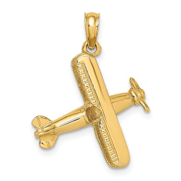 14K Yellow Gold Polished 3-Dimensional Moveable Pulley Charm Pendant -  (A90-698) - Roy Rose Jewelry