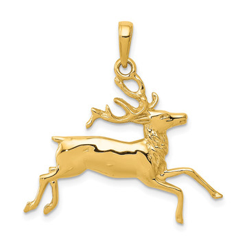 14K Yellow Gold Deer Running Pendant - (A83-263) 14K Yellow Gold Deer Running Pendant - (A83-263)