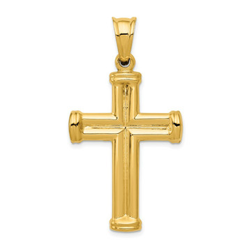 14K Yellow Gold Hollow Cross Pendant 38mm length - (A83-315) 14K Yellow Gold Hollow Cross Pendant 38mm length - (A83-315)