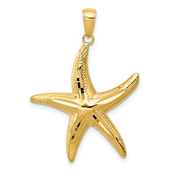 14K Yellow Gold Diamond-cut Starfish Pendant - (A85-412) 14K Yellow Gold Diamond-cut Starfish Pendant - (A85-412)