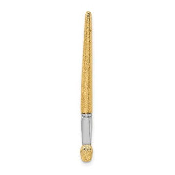 14k Yellow Gold and White Rhodium 3-D Oil Paint Brush Charm Pendant - (A93-792) 14k Yellow Gold and White Rhodium 3-D Oil Paint Brush Charm Pendant - (A93-792)