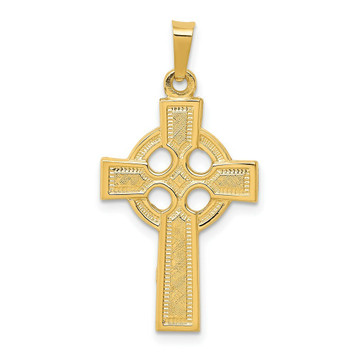 14K Yellow Gold Celtic Cross Charm 32mm length - (B11-473) 14K Yellow Gold Celtic Cross Charm 32mm length - (B11-473)