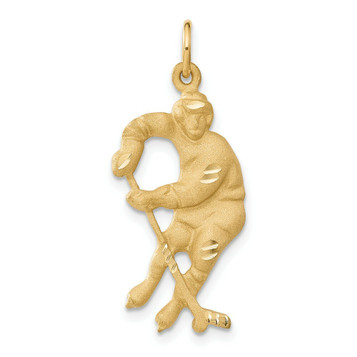 14K Yellow Gold Hockey Player Charm - (A82-824) 14K Yellow Gold Hockey Player Charm - (A82-824)