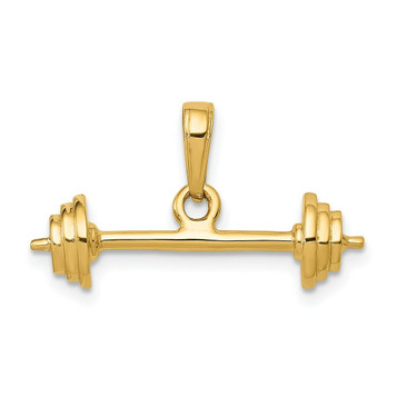 14K Yellow Gold 3-D Barbell Pendant - (A83-276) 14K Yellow Gold 3-D Barbell Pendant - (A83-276)