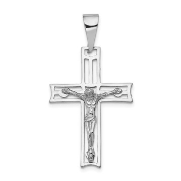 14K White Gold Crucifix Pendant 49mm length - (A83-386) 14K White Gold Crucifix Pendant 49mm length - (A83-386)