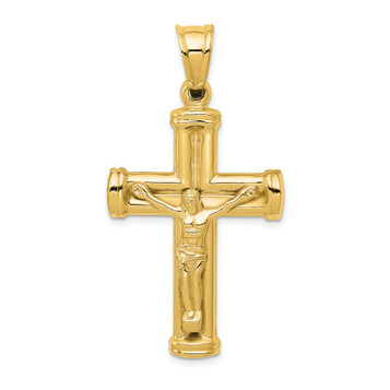 14K Yellow Gold Reversible Crucifix /Cross Pendant 49mm length - (A83-520) 14K Yellow Gold Reversible Crucifix /Cross Pendant 49mm length - (A83-520)