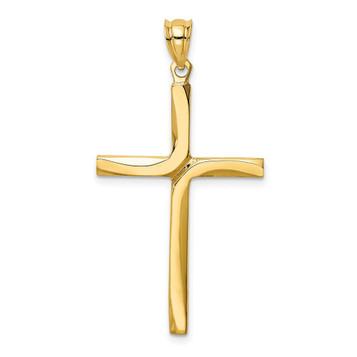 14K Yellow Gold Polished Cross Pendant 41mm length - (A85-483) 14K Yellow Gold Polished Cross Pendant 41mm length - (A85-483)