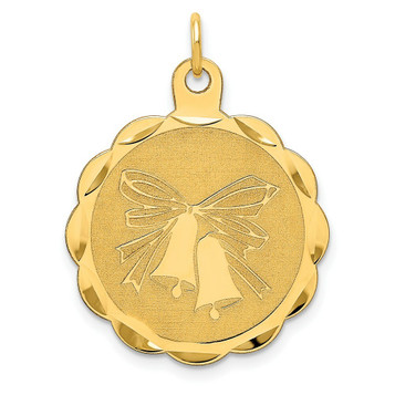 14K Yellow Gold Wedding Bells Charm Pendant - (A98-589) 14K Yellow Gold Wedding Bells Charm Pendant - (A98-589)