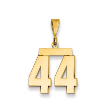 14k Yellow Gold Medium Polished Number 44 Charm - (A87-640)