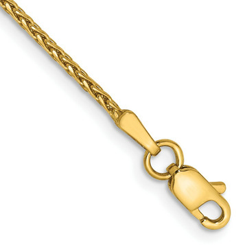 14K Yellow Gold 1.5mm Diamond-cut Wheat Chain Anklet Bracelet - Length 9'' inches - (C64-212) 14K Yellow Gold 1.5mm Diamond-cut Wheat Chain Anklet Bracelet - Length 9'' inches - (C64-212)