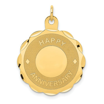 14K Yellow Gold Happy Anniversary Charm Pendant - (A98-573) 14K Yellow Gold Happy Anniversary Charm Pendant - (A98-573)