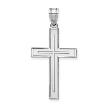 14K White Gold Cross Pendant 36mm length - (B11-362) 14K White Gold Cross Pendant 36mm length - (B11-362)