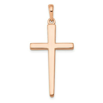 14K Rose Gold Cross Pendant - (A84-728)