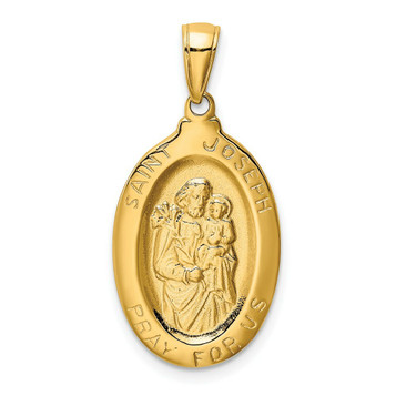 14K Yellow Gold Saint Joseph Medal Pendant 15mm width - (A86-487) 14K Yellow Gold Saint Joseph Medal Pendant 15mm width - (A86-487)