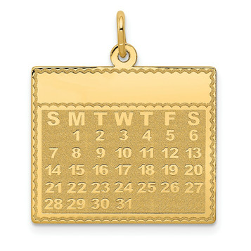 14K Yellow Gold Monday the First Day Calendar Pendant - (B13-142)