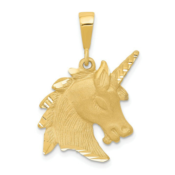14K Yellow Gold Unicorn Head Charm - (A82-861)