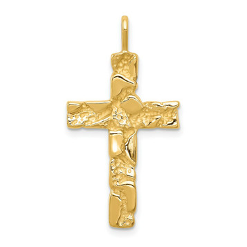 14K Yellow Gold Nugget Cross Pendant - (A82-937) 14K Yellow Gold Nugget Cross Pendant - (A82-937)
