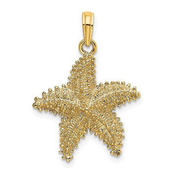 14K Yellow Gold Starfish With Beaded Texture Charm Pendant - (A92-821) 14K Yellow Gold Starfish With Beaded Texture Charm Pendant - (A92-821)