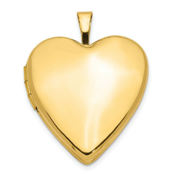 14K Yellow Gold 20mm Plain Polished Heart Locket 25x20mm - (A99-597) 14K Yellow Gold 20mm Plain Polished Heart Locket 25x20mm - (A99-597)