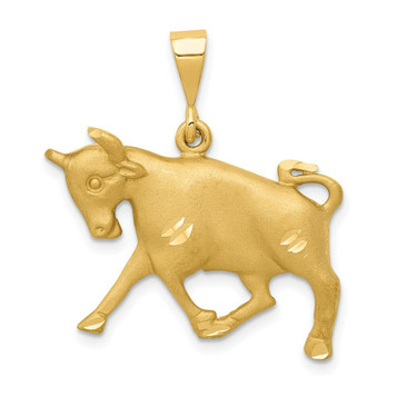 14K Yellow Gold Taurus Zodiac Charm - (A83-823)