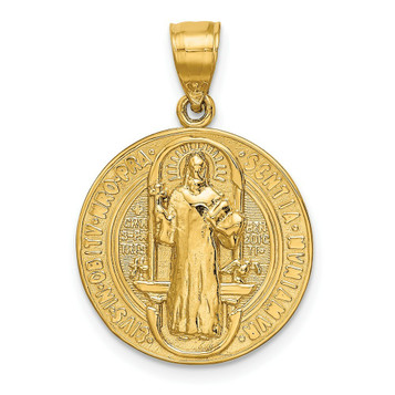 14k Yellow Gold San Benito 2 Sided Round Pendant - (A86-108) 14k Yellow Gold San Benito 2 Sided Round Pendant - (A86-108)