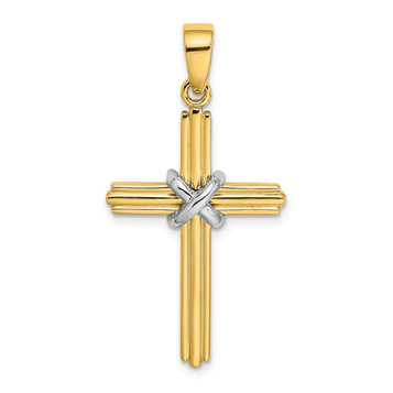 14K Two-tone Gold X Center Charm Pendant - (A94-155) 14K Two-tone Gold X Center Charm Pendant - (A94-155)