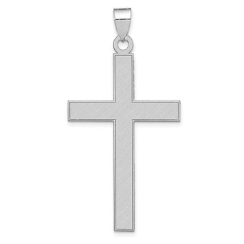 14K White Gold Cross Pendant 48mm length - (B11-862)