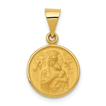 18K Yellow Gold Our Lady of Perpetual Help Medal Pendant - (A86-722) 18K Yellow Gold Our Lady of Perpetual Help Medal Pendant - (A86-722)