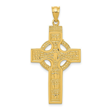 14K Yellow Gold Celtic Cross Pendant 46mm length - (A83-889) 14K Yellow Gold Celtic Cross Pendant 46mm length - (A83-889)