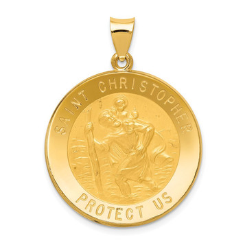 14K Yellow Gold Saint Christopher Medal Pendant 26mm width - (A97-987) 14K Yellow Gold Saint Christopher Medal Pendant 26mm width - (A97-987)