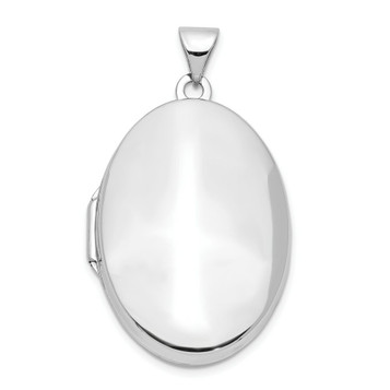 14K White Gold Polished Domed Locket 34x26mm - (A99-761)