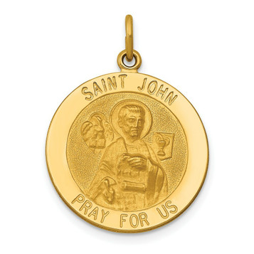 14K Yellow Gold Saint John Medal Pendant 19mm width - (B11-246) 14K Yellow Gold Saint John Medal Pendant 19mm width - (B11-246)