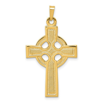 14K Yellow Gold Celtic Cross Charm 37mm length - (B11-583) 14K Yellow Gold Celtic Cross Charm 37mm length - (B11-583)
