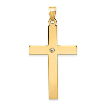 14K Yellow Gold Polished Diamond Cross Pendant - (B11-260) 14K Yellow Gold Polished Diamond Cross Pendant - (B11-260)