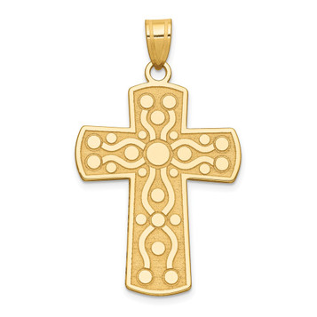 14K Yellow Gold Cross with Serenity Prayer Pendant - (A84-660) 14K Yellow Gold Cross with Serenity Prayer Pendant - (A84-660)