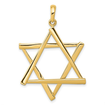 14K Yellow Gold Star of David Pendant 46mm length - (A85-431) 14K Yellow Gold Star of David Pendant 46mm length - (A85-431)