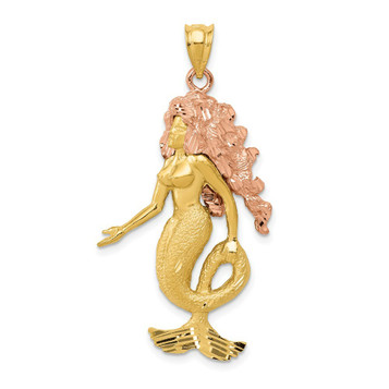 14K Two-tone Gold Mermaid Charm - (A84-325) 14K Two-tone Gold Mermaid Charm - (A84-325)