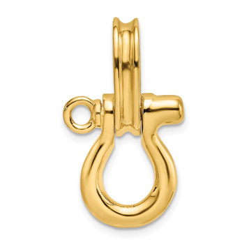 14K Yellow Gold 3-D Medium Shackle Charm Pendant - (A93-277)