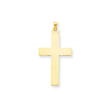 14K Yellow Gold Polished Cross Charm 50mm length - (B11-337) 14K Yellow Gold Polished Cross Charm 50mm length - (B11-337)