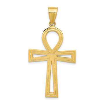 14K Yellow Gold Ankh Cross Pendant - (A82-977) 14K Yellow Gold Ankh Cross Pendant - (A82-977)