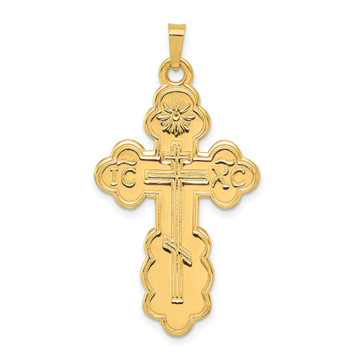 14K Yellow Gold Eastern Orthodox Cross Pendant 41mm length - (B11-662) 14K Yellow Gold Eastern Orthodox Cross Pendant 41mm length - (B11-662)