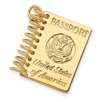 14K Yellow Gold Passport Charm - (A82-515) 14K Yellow Gold Passport Charm - (A82-515)