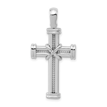 14K White Gold Latin Cross Pendant 41mm length - (A84-670) 14K White Gold Latin Cross Pendant 41mm length - (A84-670)