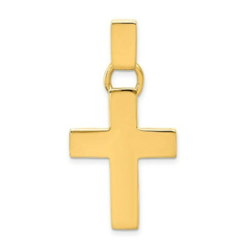 14K Yellow Gold Hollow Cross Pendant 42mm length - (A84-975)