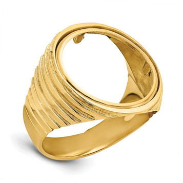14K Yellow Gold 1/10th American Eagle Coin Polished Coin Ring - Size: 9 - (B31-682) 14K Yellow Gold 1/10th American Eagle Coin Polished Coin Ring - Size: 9 - (B31-682)