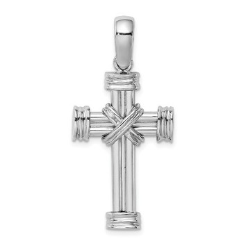 14k White Gold Polished Cross Charm Pendant - (A93-968) 14k White Gold Polished Cross Charm Pendant - (A93-968)