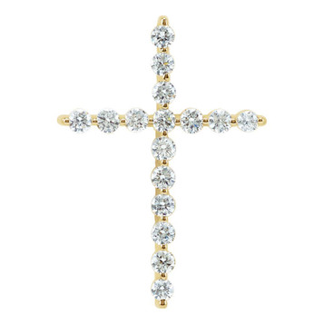 14K Yellow Gold 1/5-Carat tw Diamond Cross Pendant - (B15-703) 14K Yellow Gold 1/5-Carat tw Diamond Cross Pendant - (B15-703)