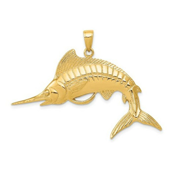 14K Yellow Gold Marlin Pendant - (A85-118) 14K Yellow Gold Marlin Pendant - (A85-118)